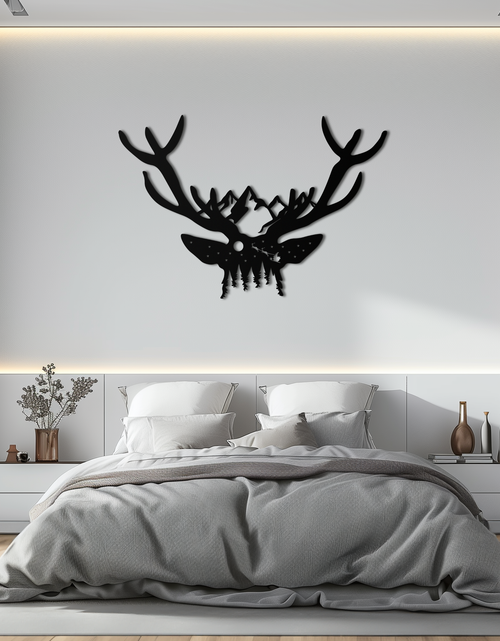 Resmi Galeri görüntüleyicisine yükleyin, Majestic Deer Skull Metal Duvar Sanatı - Doğadan Esinlenen Boynuz Dekoru - KAF300
