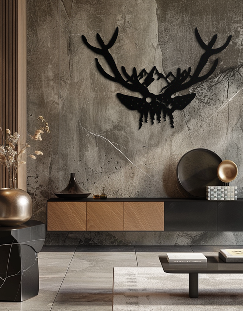 Resmi Galeri görüntüleyicisine yükleyin, Majestic Deer Skull Metal Duvar Sanatı - Doğadan Esinlenen Boynuz Dekoru - KAF300
