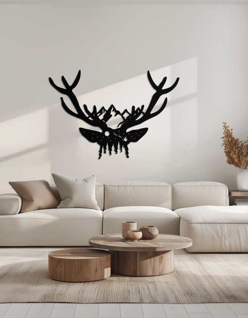 Resmi Galeri görüntüleyicisine yükleyin, Majestic Deer Skull Metal Duvar Sanatı - Doğadan Esinlenen Boynuz Dekoru - KAF300
