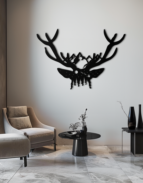 Resmi Galeri görüntüleyicisine yükleyin, Majestic Deer Skull Metal Duvar Sanatı - Doğadan Esinlenen Boynuz Dekoru - KAF300
