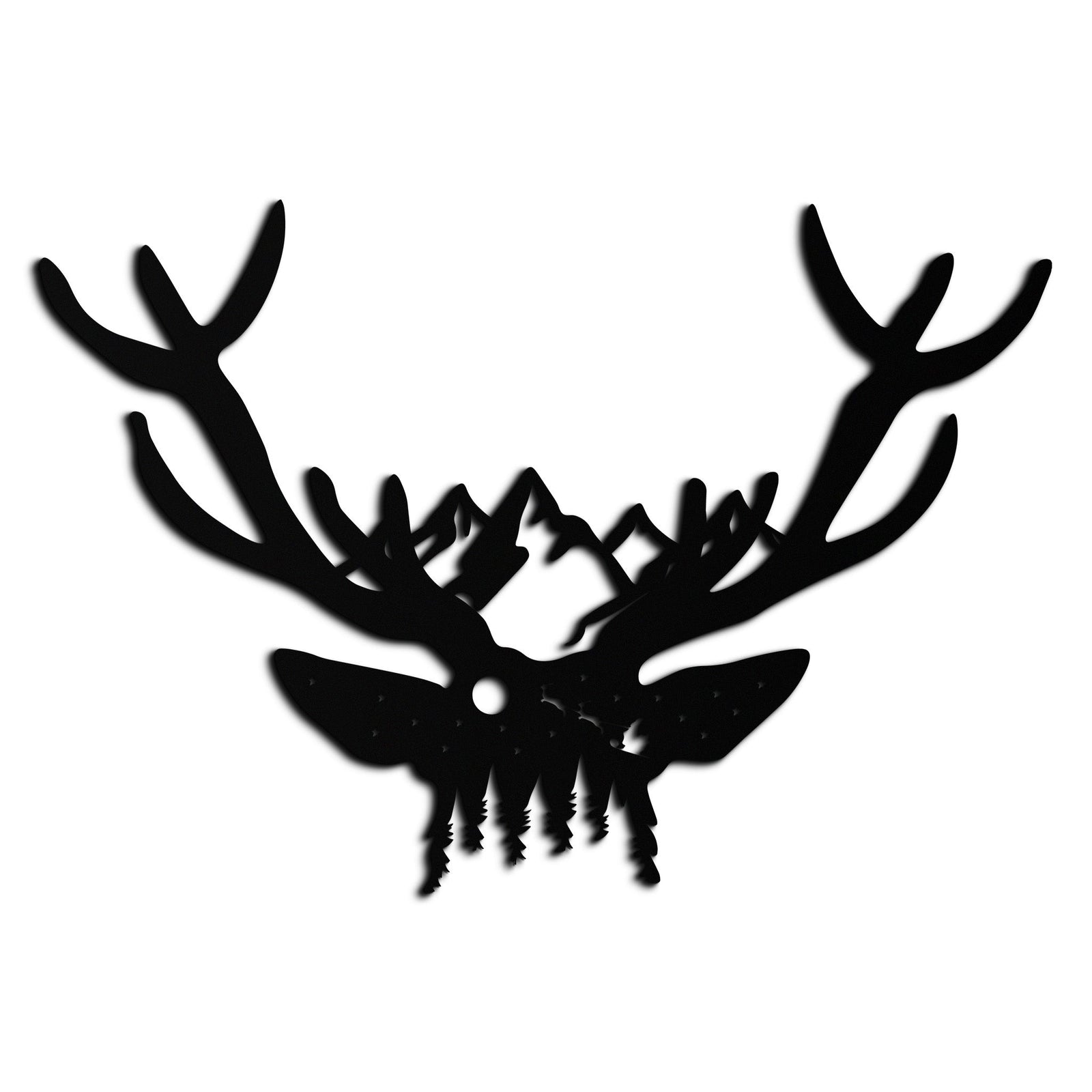 Majestic Deer Skull Metal Duvar Sanatı - Doğadan Esinlenen Boynuz Dekoru - KAF300