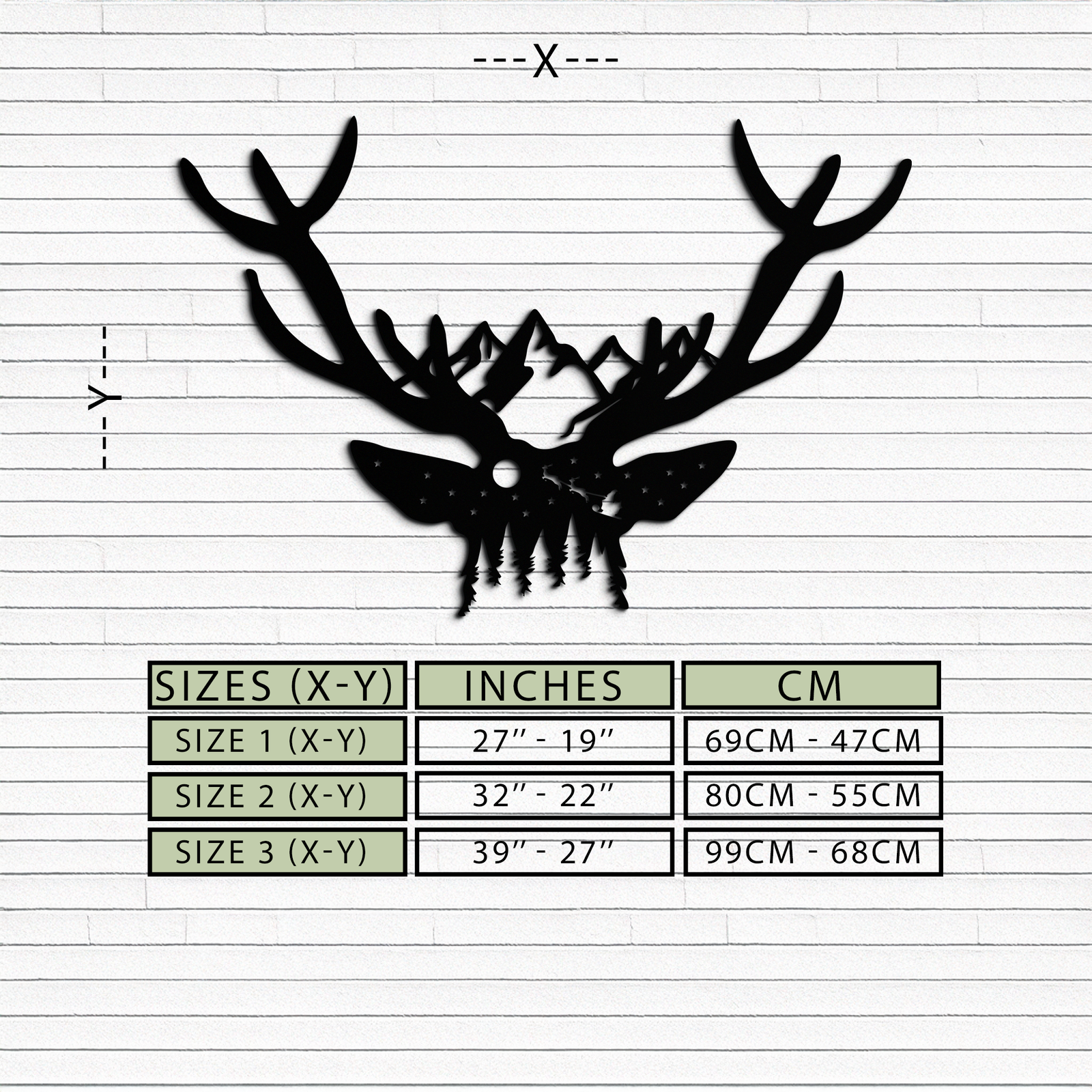 Majestic Deer Skull Metal Duvar Sanatı - Doğadan Esinlenen Boynuz Dekoru - KAF300