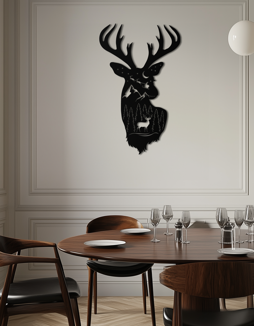 Load image into Gallery viewer, Majestic Deer Metal Wall Art - Nature-Inspired Steel Silhouette Decor- KAF301
