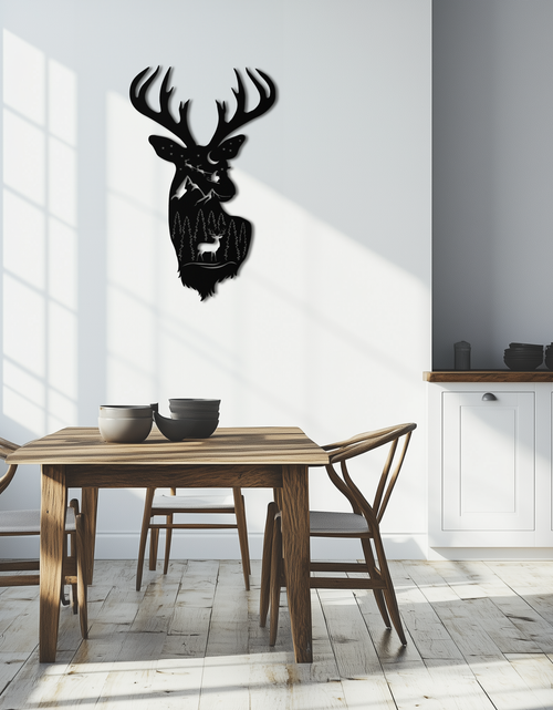 Load image into Gallery viewer, Majestic Deer Metal Wall Art - Nature-Inspired Steel Silhouette Decor- KAF301
