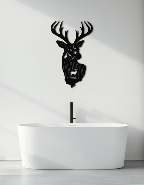 Load image into Gallery viewer, Majestic Deer Metal Wall Art - Nature-Inspired Steel Silhouette Decor- KAF301
