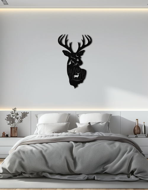 Load image into Gallery viewer, Majestic Deer Metal Wall Art - Nature-Inspired Steel Silhouette Decor- KAF301

