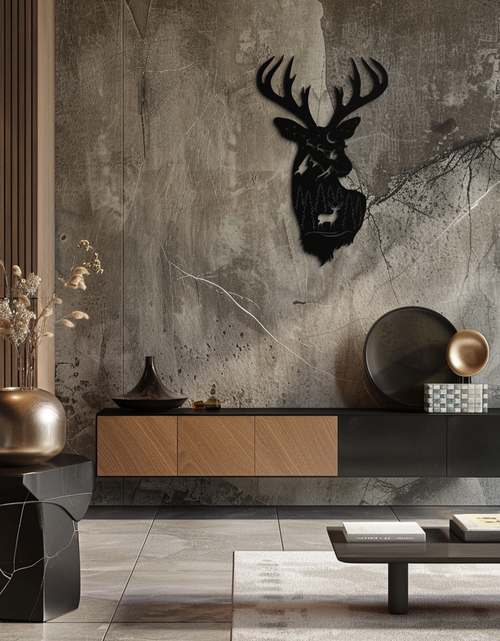 Load image into Gallery viewer, Majestic Deer Metal Wall Art - Nature-Inspired Steel Silhouette Decor- KAF301
