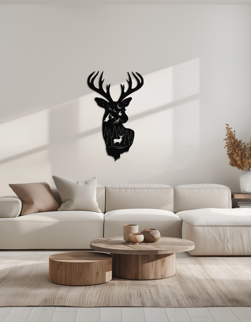 Load image into Gallery viewer, Majestic Deer Metal Wall Art - Nature-Inspired Steel Silhouette Decor- KAF301
