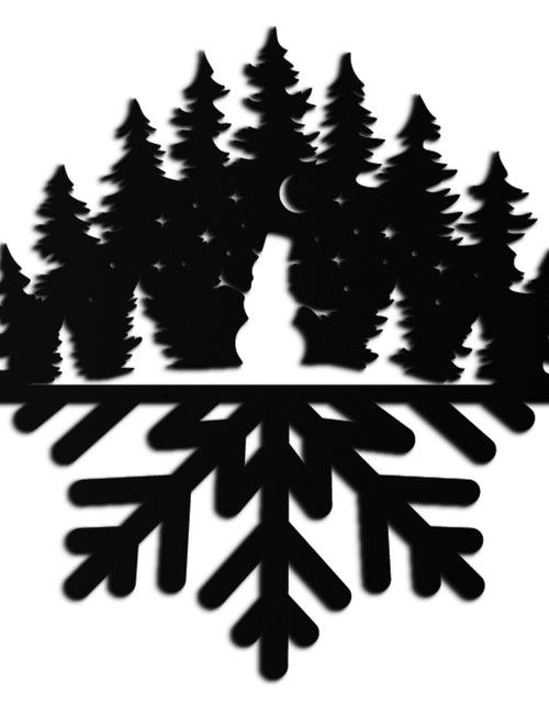 Load image into Gallery viewer, Snowflake Forest Metal Wall Art - Winter Tree Silhouette Home Decor- KAF303

