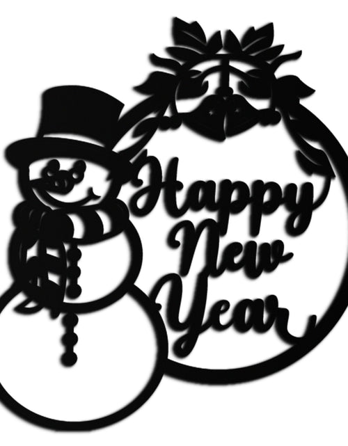 Load image into Gallery viewer, Happy New Year Metal Wall Art - Snowman Holiday Decor for Christmas and Winter- KAF305
