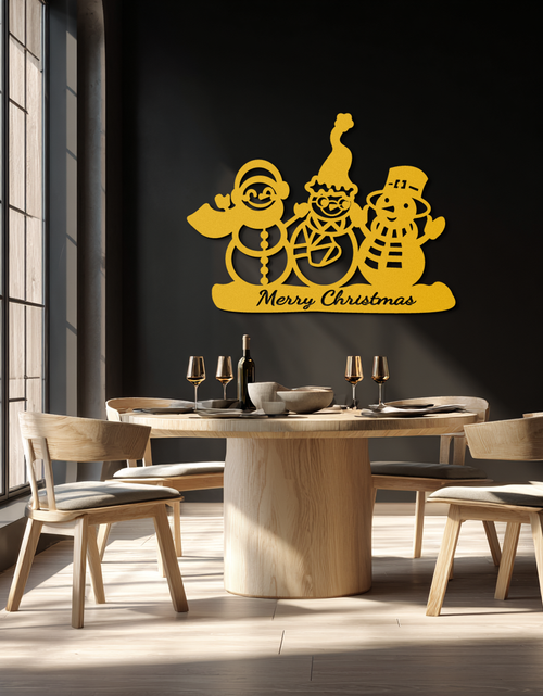 Load image into Gallery viewer, Frosty Trio Metal Wall Art - Merry Christmas Snowman Holiday Decor- KAF306
