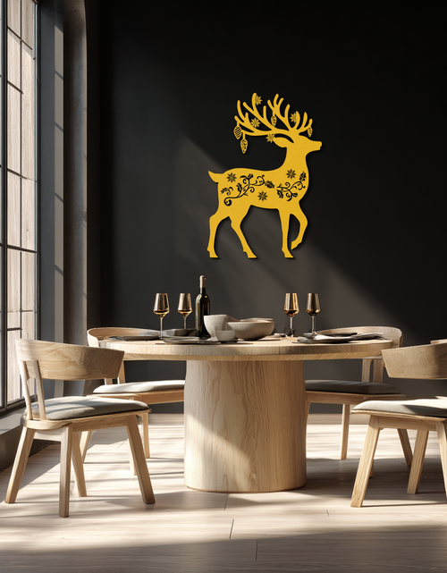 Load image into Gallery viewer, Christmas Reindeer Metal Wall Art - Decorative Holiday Steel Deer Design- KAF308
