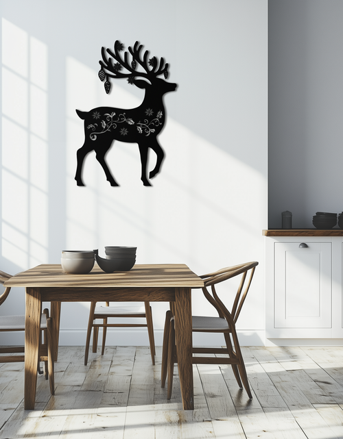 Load image into Gallery viewer, Christmas Reindeer Metal Wall Art - Decorative Holiday Steel Deer Design- KAF308
