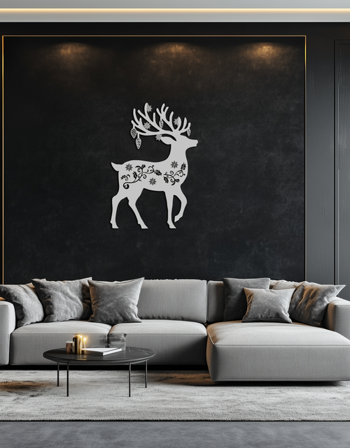 Load image into Gallery viewer, Christmas Reindeer Metal Wall Art - Decorative Holiday Steel Deer Design- KAF308
