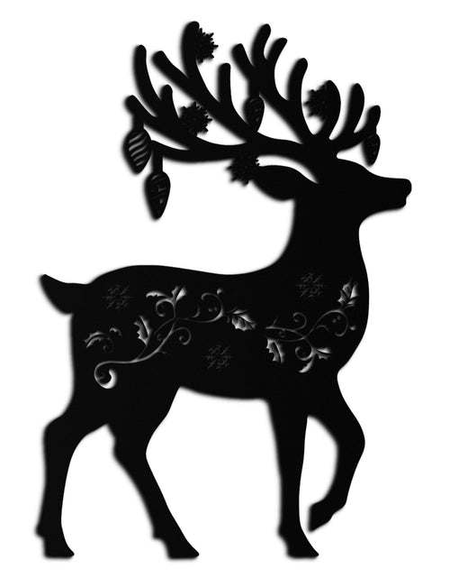 Load image into Gallery viewer, Christmas Reindeer Metal Wall Art - Decorative Holiday Steel Deer Design- KAF308
