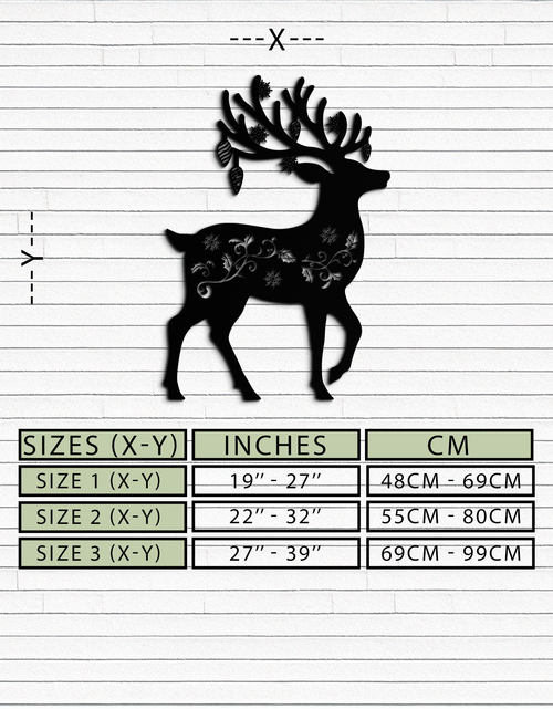 Load image into Gallery viewer, Christmas Reindeer Metal Wall Art - Decorative Holiday Steel Deer Design- KAF308
