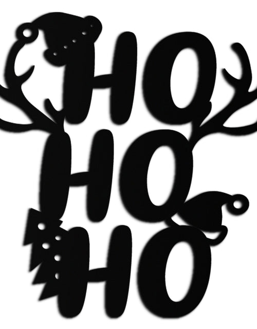 Load image into Gallery viewer, HO HO HO Metal Wall Art - Christmas Reindeer Antler Holiday Decor- KAF312

