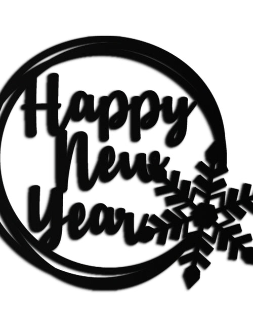 Load image into Gallery viewer, Happy New Year Snowflake Metal Wall Art - Holiday Round Steel Christmas Decor- KAF315
