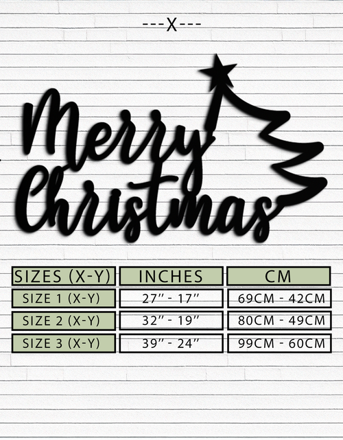 Resmi Galeri görüntüleyicisine yükleyin, Neşeli Noel Ağacı Metal Duvar Sanatı - Tatil Sezonu Yazısı Çelik Dekor- KAF316
