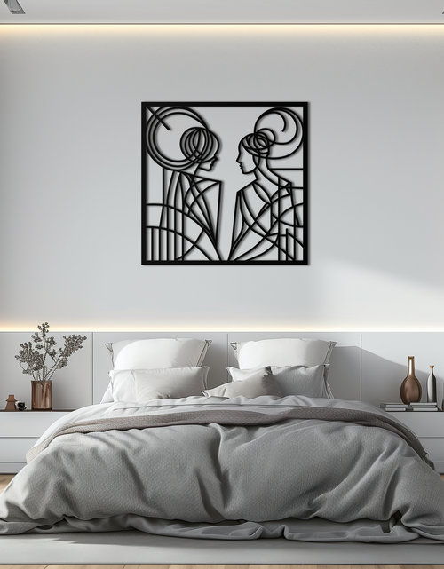 Load image into Gallery viewer, Abstract Female Duo Silhouette Metal Wall Art – Modern Minimalist Women Line Design- KAF324
