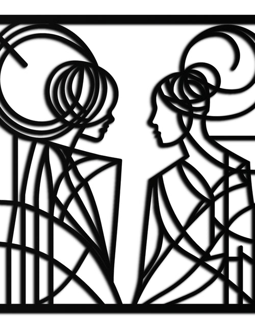 Load image into Gallery viewer, Abstract Female Duo Silhouette Metal Wall Art – Modern Minimalist Women Line Design- KAF324
