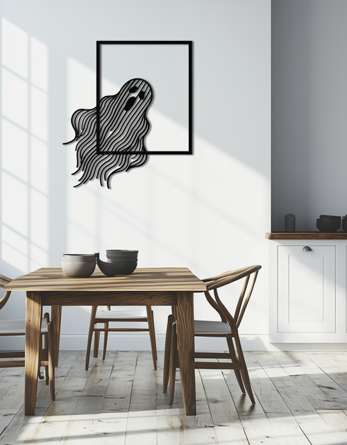Load image into Gallery viewer, Ghost Metal Wall Art – Spooky Ghost Silhouette Steel Decor for Halloween or Gothic Interiors- KAF329
