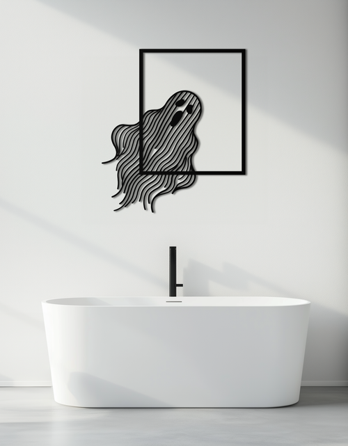 Load image into Gallery viewer, Ghost Metal Wall Art – Spooky Ghost Silhouette Steel Decor for Halloween or Gothic Interiors- KAF329
