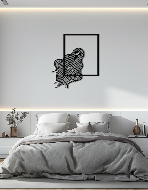 Load image into Gallery viewer, Ghost Metal Wall Art – Spooky Ghost Silhouette Steel Decor for Halloween or Gothic Interiors- KAF329
