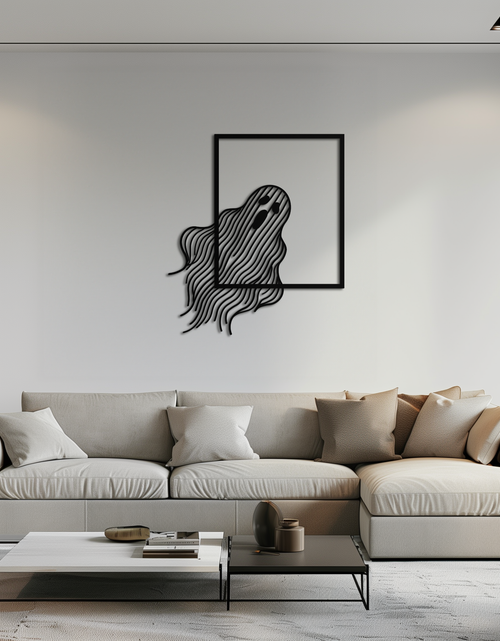 Load image into Gallery viewer, Ghost Metal Wall Art – Spooky Ghost Silhouette Steel Decor for Halloween or Gothic Interiors- KAF329
