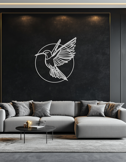 Load image into Gallery viewer, Hummingbird Metal Wall Art – Elegant Bird Silhouette Steel Decor for Nature Inspired Spaces- KAF330
