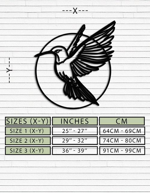 Load image into Gallery viewer, Hummingbird Metal Wall Art – Elegant Bird Silhouette Steel Decor for Nature Inspired Spaces- KAF330
