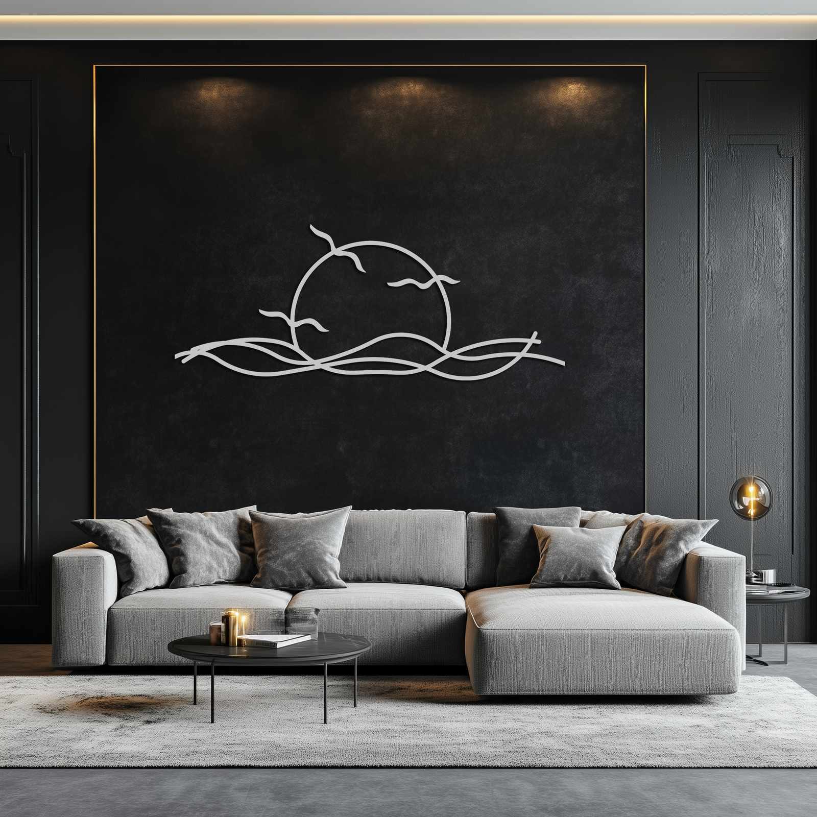 Sunset Metal Wall Art – Sunset Silhouette Steel Decor for Nature-Inspired Interiors- KAF331