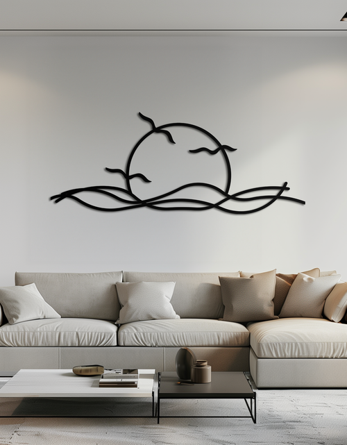 Load image into Gallery viewer, Sunset Metal Wall Art – Sunset Silhouette Steel Decor for Nature-Inspired Interiors- KAF331
