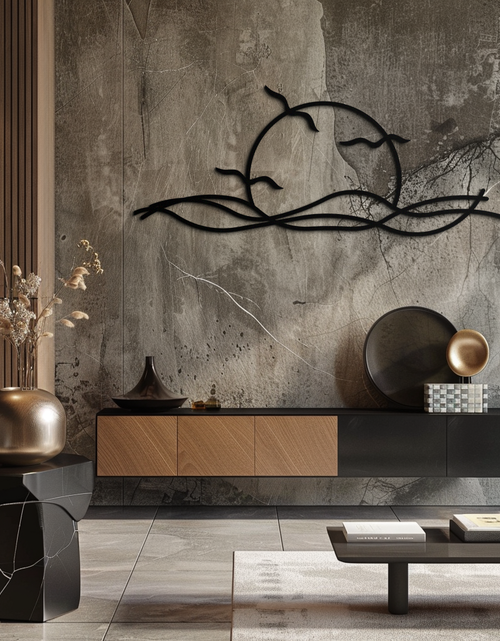 Load image into Gallery viewer, Sunset Metal Wall Art – Sunset Silhouette Steel Decor for Nature-Inspired Interiors- KAF331
