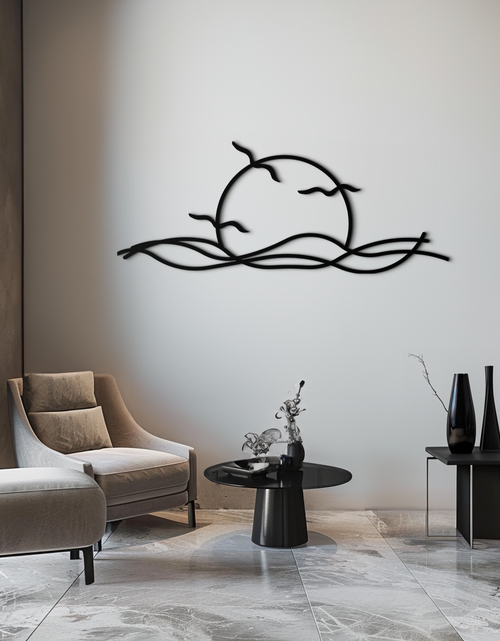 Load image into Gallery viewer, Sunset Metal Wall Art – Sunset Silhouette Steel Decor for Nature-Inspired Interiors- KAF331
