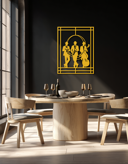 Load image into Gallery viewer, Jazz Musicians Metal Wall Art – Saxophone and Trumpet Player Silhouette Steel Decor for Music Lovers- KAF332
