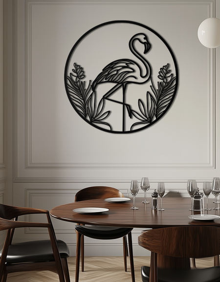 Flamingo Metal Wall Art – Elegant Flamingo Silhouette Steel Decor for Tropical and Modern Spaces- KAF333