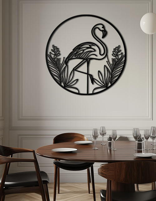 Load image into Gallery viewer, Flamingo Metal Wall Art – Elegant Flamingo Silhouette Steel Decor for Tropical and Modern Spaces- KAF333

