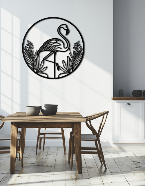 Load image into Gallery viewer, Flamingo Metal Wall Art – Elegant Flamingo Silhouette Steel Decor for Tropical and Modern Spaces- KAF333
