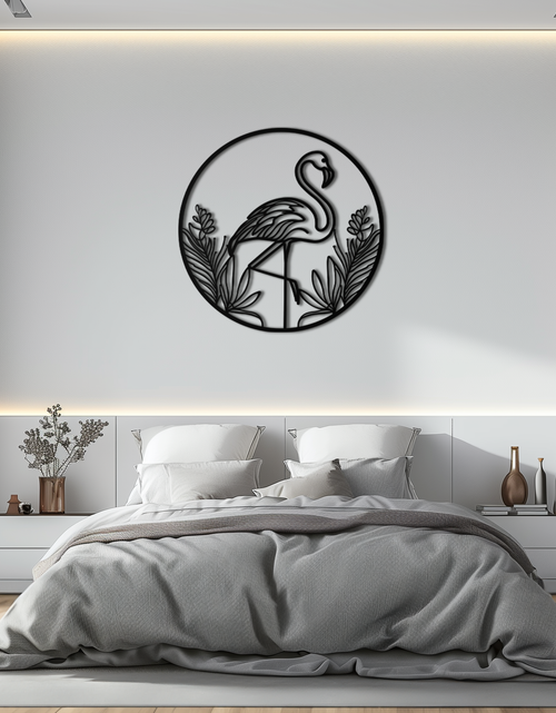 Load image into Gallery viewer, Flamingo Metal Wall Art – Elegant Flamingo Silhouette Steel Decor for Tropical and Modern Spaces- KAF333
