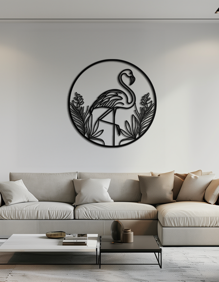 Flamingo Metal Wall Art – Elegant Flamingo Silhouette Steel Decor for Tropical and Modern Spaces- KAF333
