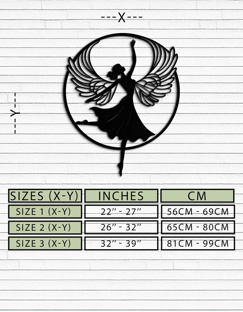 Load image into Gallery viewer, Angel Dancer Metal Wall Art – Winged Woman Silhouette Steel Decor for Elegant and Spiritual Interiors- KAF334
