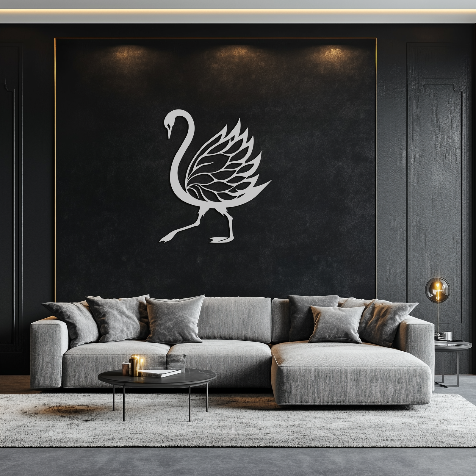 Swan Metal Wall Art – Graceful Swan Silhouette Steel Decor for Elegant and Nature-Inspired Spaces- KAF335