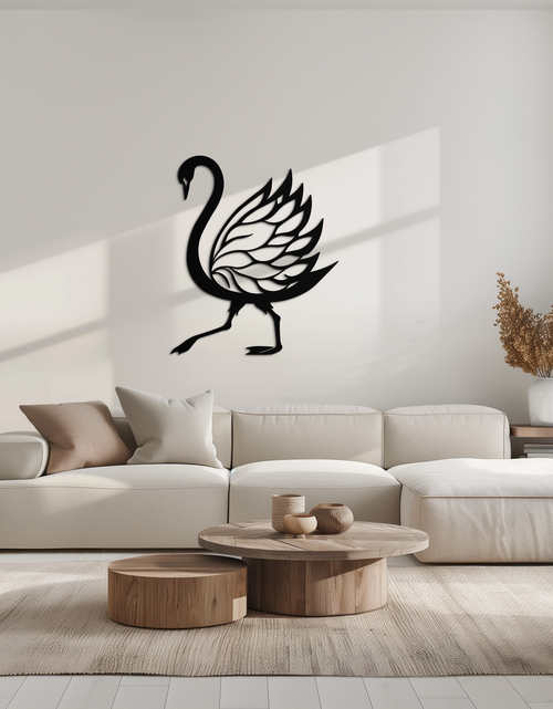 Load image into Gallery viewer, Swan Metal Wall Art – Graceful Swan Silhouette Steel Decor for Elegant and Nature-Inspired Spaces- KAF335
