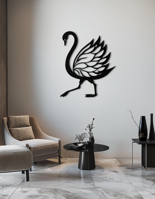 Load image into Gallery viewer, Swan Metal Wall Art – Graceful Swan Silhouette Steel Decor for Elegant and Nature-Inspired Spaces- KAF335
