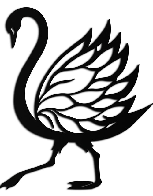 Load image into Gallery viewer, Swan Metal Wall Art – Graceful Swan Silhouette Steel Decor for Elegant and Nature-Inspired Spaces- KAF335
