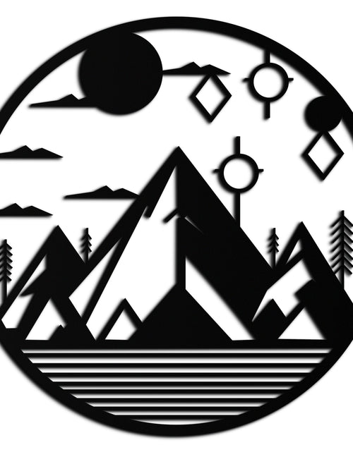 Load image into Gallery viewer, Abstract Mountain Metal Wall Art – Geometric Mountain Silhouette Steel Decor for Modern Interiors- KAF336
