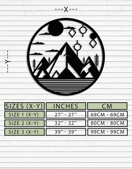 Load image into Gallery viewer, Abstract Mountain Metal Wall Art – Geometric Mountain Silhouette Steel Decor for Modern Interiors- KAF336
