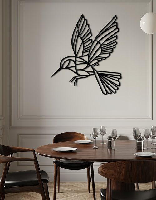 Load image into Gallery viewer, Hummingbird Metal Wall Art – Delicate Bird Silhouette Steel Decor for Nature-Inspired Interiors- KAF339
