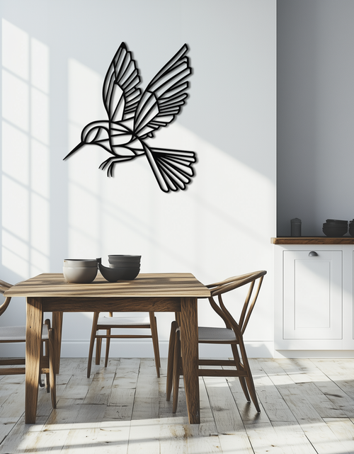 Load image into Gallery viewer, Hummingbird Metal Wall Art – Delicate Bird Silhouette Steel Decor for Nature-Inspired Interiors- KAF339
